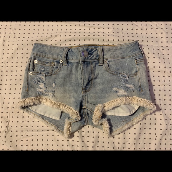 0 american eagle mid rise jean shorts - Picture 1 of 4